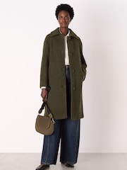 Whistles Green Petite Romy Boucle Coat - Image 3 of 5