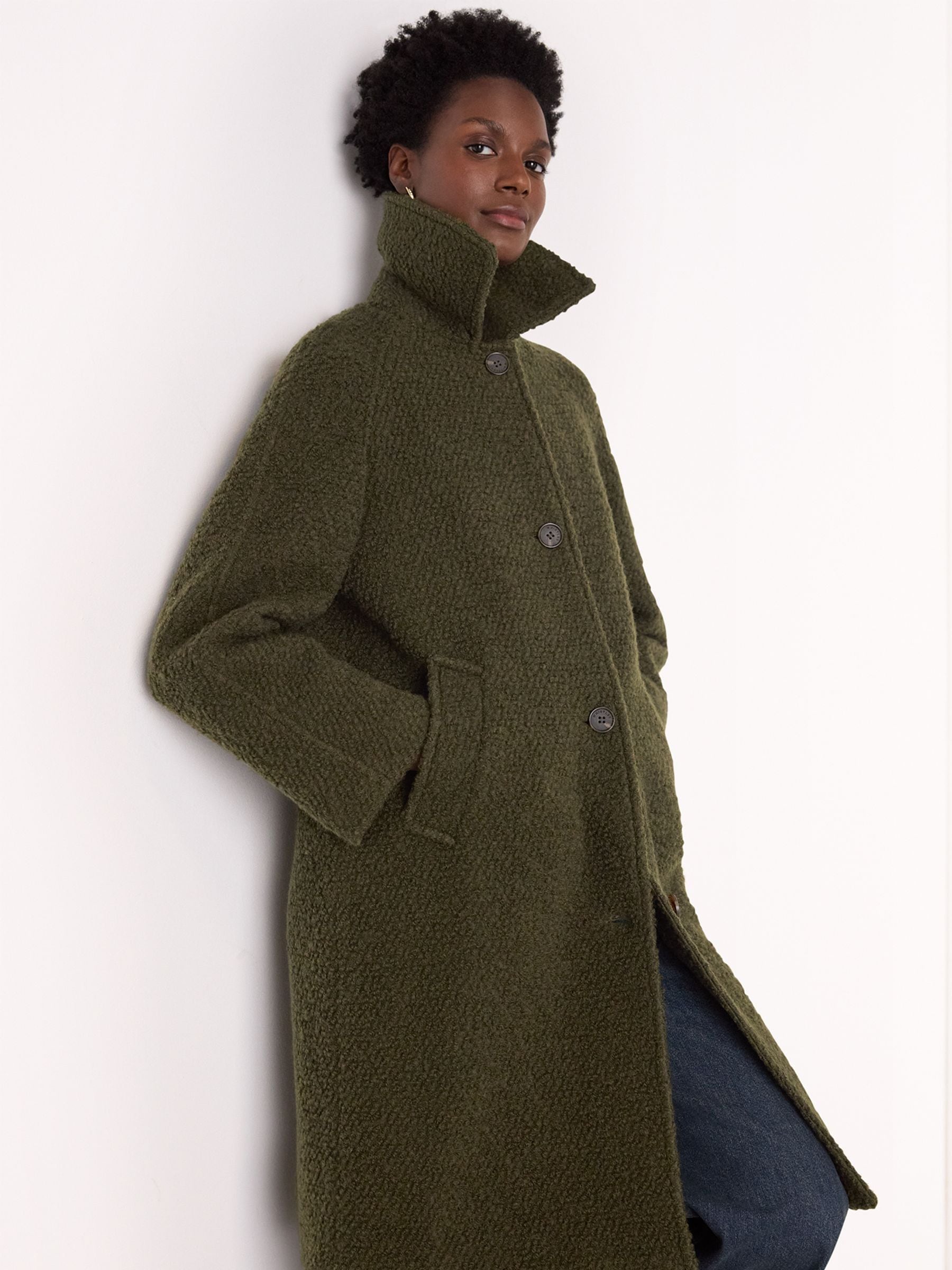 Buy Whistles Green Romy Boucle Coat from the Next UK online shop