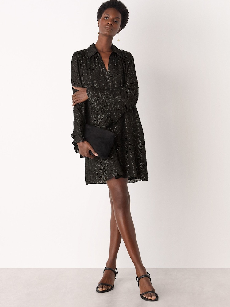metallic black mini dress Olivia Black Metallic Sequin Party Dress, L