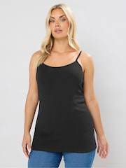 Yours Curve Black 2 Pack Camis - Image 2 of 5