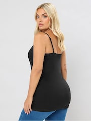 Yours Curve Black 2 Pack Camis - Image 4 of 5