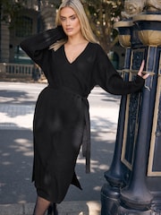 Yours Curve Black Knitted Midaxi Dress - Image 2 of 3