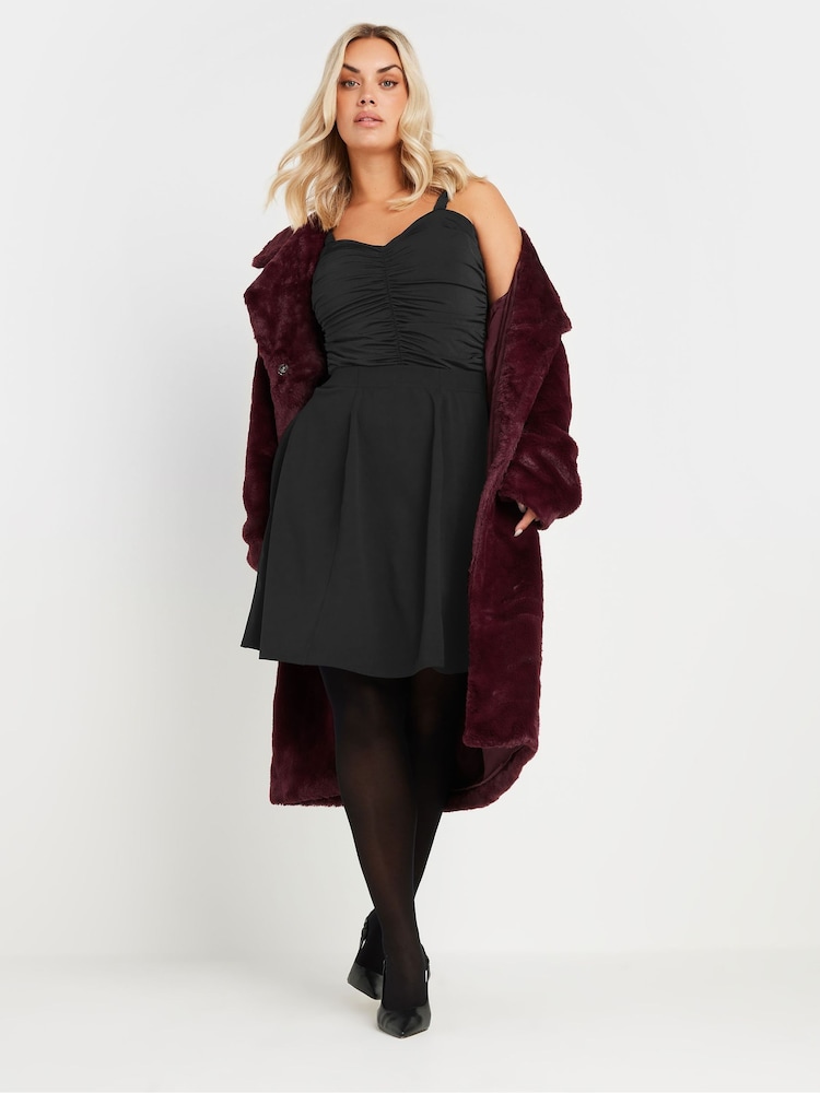 Yours Curve Black Panelled Mini Skirt - Image 5 of 5