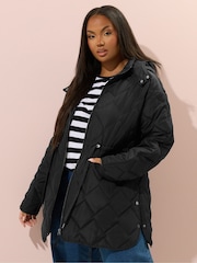 Yours Curve Midi Quilted Padded Jacket - Imagem 1 de 5