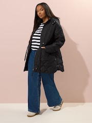 Yours Curve Midi Quilted Padded Jacket - Imagem 2 de 5