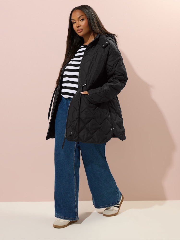 Yours Curve Midi Quilted Padded Jacket - Imagem 2 de 5