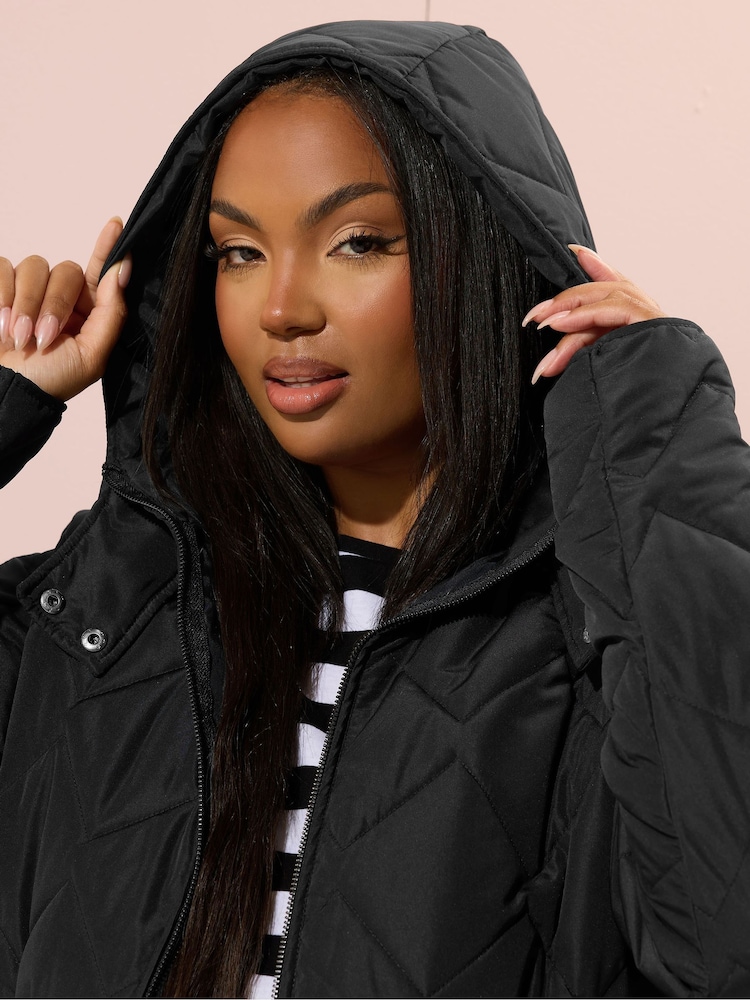 Yours Curve Midi Quilted Padded Jacket - Imagem 5 de 5