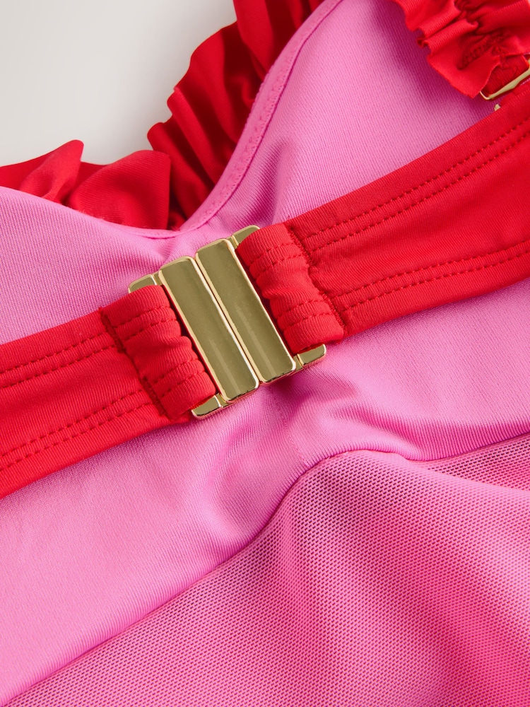 Cath Kidston Pink Heart Frill Trim Swimsuit - Image 3 of 3