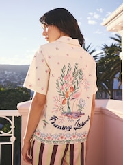 Cath Kidston Ecru Flamingo Print Shirt - Image 4 of 9