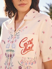 Cath Kidston Ecru Flamingo Print Shirt - Image 5 of 9