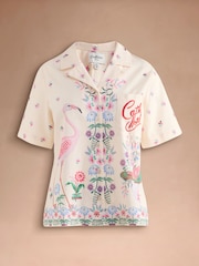 Cath Kidston Ecru Flamingo Print Shirt - Image 7 of 9