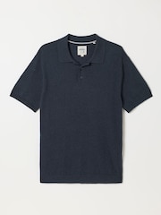 FatFace Sutton Navy Textured Chest Stripe Polo - Image 5 of 5