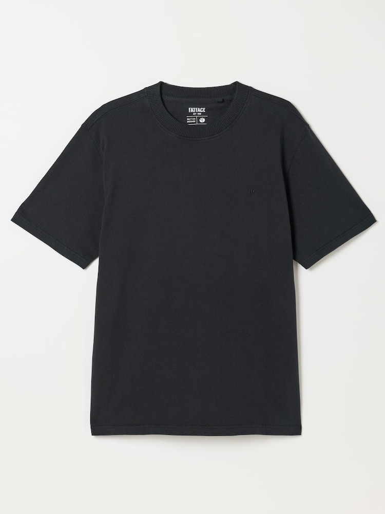 FatFace Alton Black Heavyweight Relaxed Fit T-Shirt - Image 6 of 6