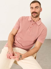 FatFace Pink Short Sleeve Pique Polo - Image 1 of 6