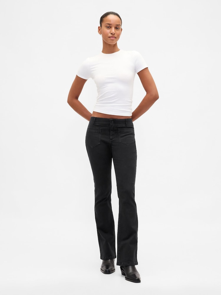 Gap Black Low Rise Twill Long and Lean Trousers - Image 4 of 4 Gap Black Low Rise Twill Long and Lean Trousers - Image 4 of 4