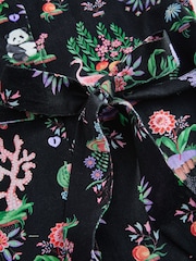 Cath Kidston Black Island Print Flowy Midi Dress - Image 5 of 5