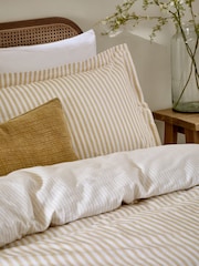 Yard Honey Yellow Hebden Striped 100 Cotton Duvet Cover and Pillowcase Set - Image 4 of 4