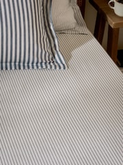 Yard Navy Hebden Narrow Stripe Cotton Extra Deep Fitted Sheet - Image 2 of 2