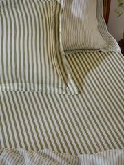 Yard Olive Hebden Striped Cotton Extra Deep Fitted Sheet - Image 1 of 1