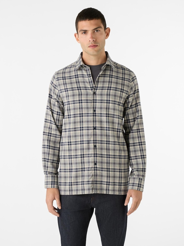 Oliver Sweeney Grey Brushed Cotton Check Shirt - Image 1 of 5