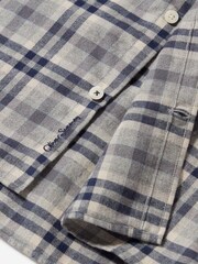 Oliver Sweeney Grey Brushed Cotton Check Shirt - Image 5 of 5