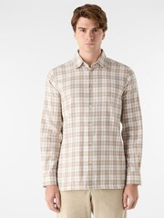Oliver Sweeney Natural Brushed Cotton Check Shirt - Image 1 of 5