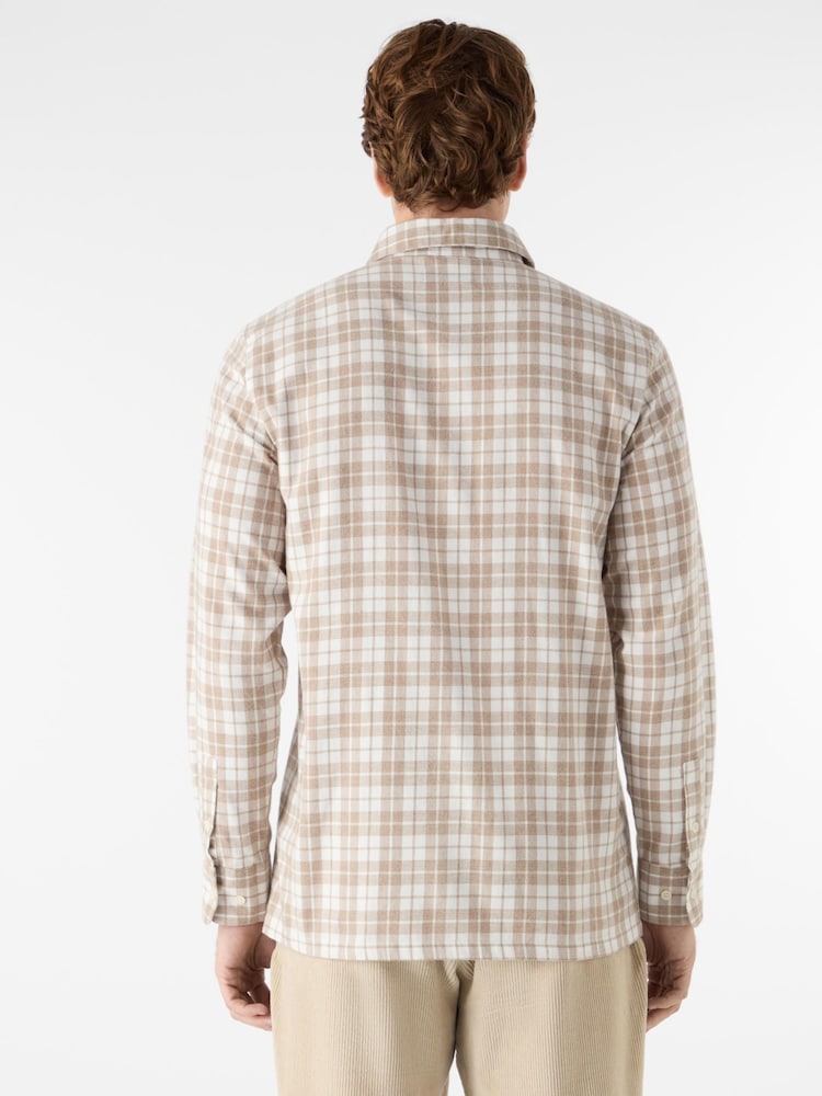 Oliver Sweeney Natural Brushed Cotton Check Shirt - Image 2 of 5