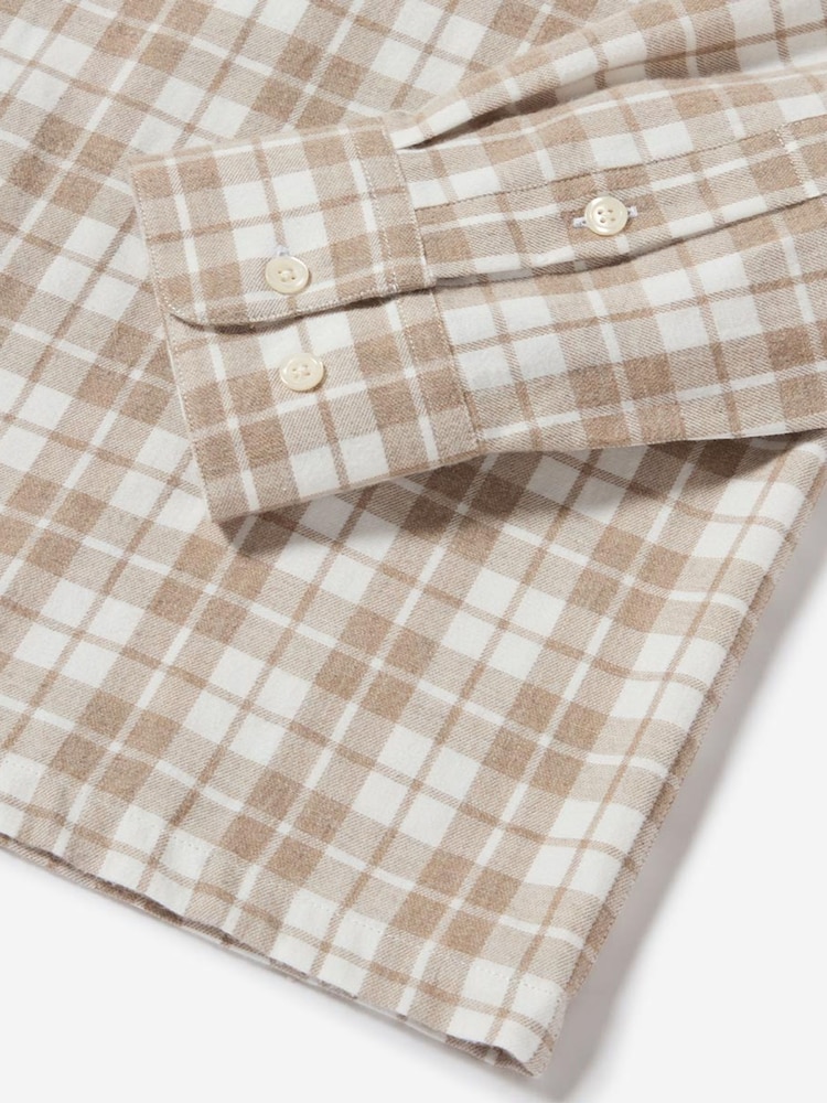 Oliver Sweeney Natural Brushed Cotton Check Shirt - Image 5 of 5 Oliver Sweeney Natural Brushed Cotton Check Shirt - Image 5 of 5