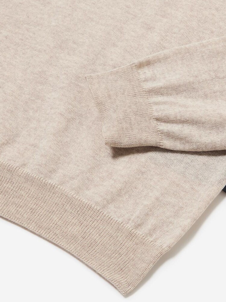 Oliver Sweeney Natural Merino Wool Quarter Zip Jumper - Image 5 of 5 Oliver Sweeney Natural Merino Wool Quarter Zip Jumper - Image 5 of 5