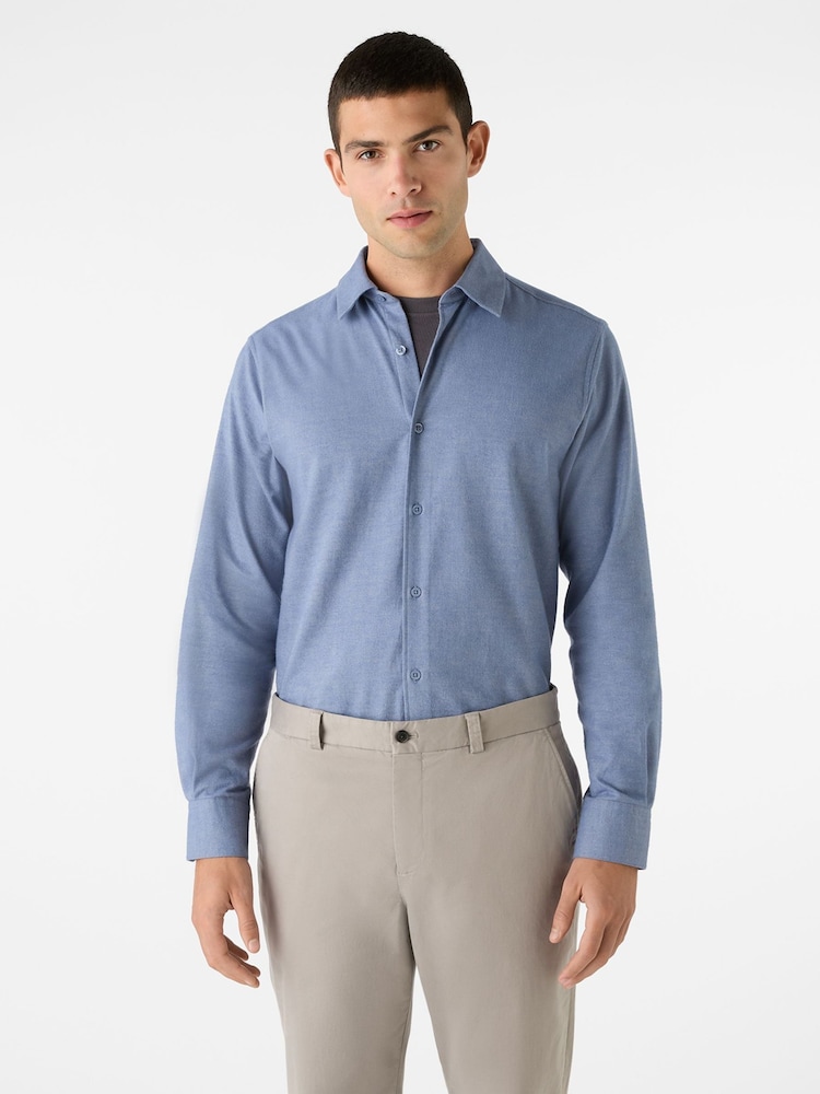 Oliver Sweeney Grey Brushed Cotton Shirt - Image 1 of 5