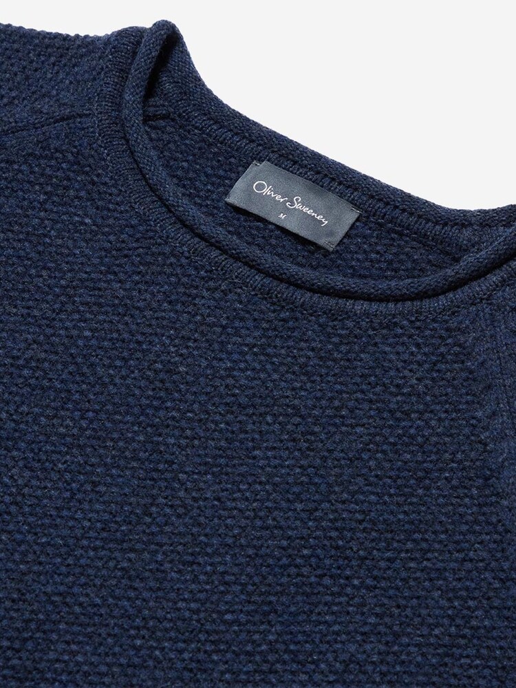 Oliver Sweeney Blue Lambswool Mock Neck Jumper - Image 4 of 4 Oliver Sweeney Blue Lambswool Mock Neck Jumper - Image 4 of 4