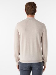 Oliver Sweeney Natural Merino Wool Buttoned Funnel-Neck Jumper - Image 2 of 5