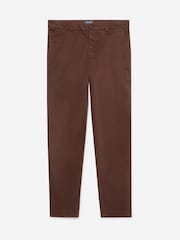 Oliver Sweeney Garment Dyed Cotton Brown Chinos - Image 4 of 6