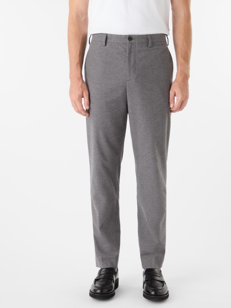 Oliver Sweeney Grey 32" Leg-length Cotton Flannel Trousers - Image 1 of 5 Oliver Sweeney Grey 32" Leg-length Cotton Flannel Trousers - Image 1 of 5