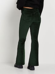 PixieGirl Petite Green Cord Kick Flared Trousers - Image 3 of 4