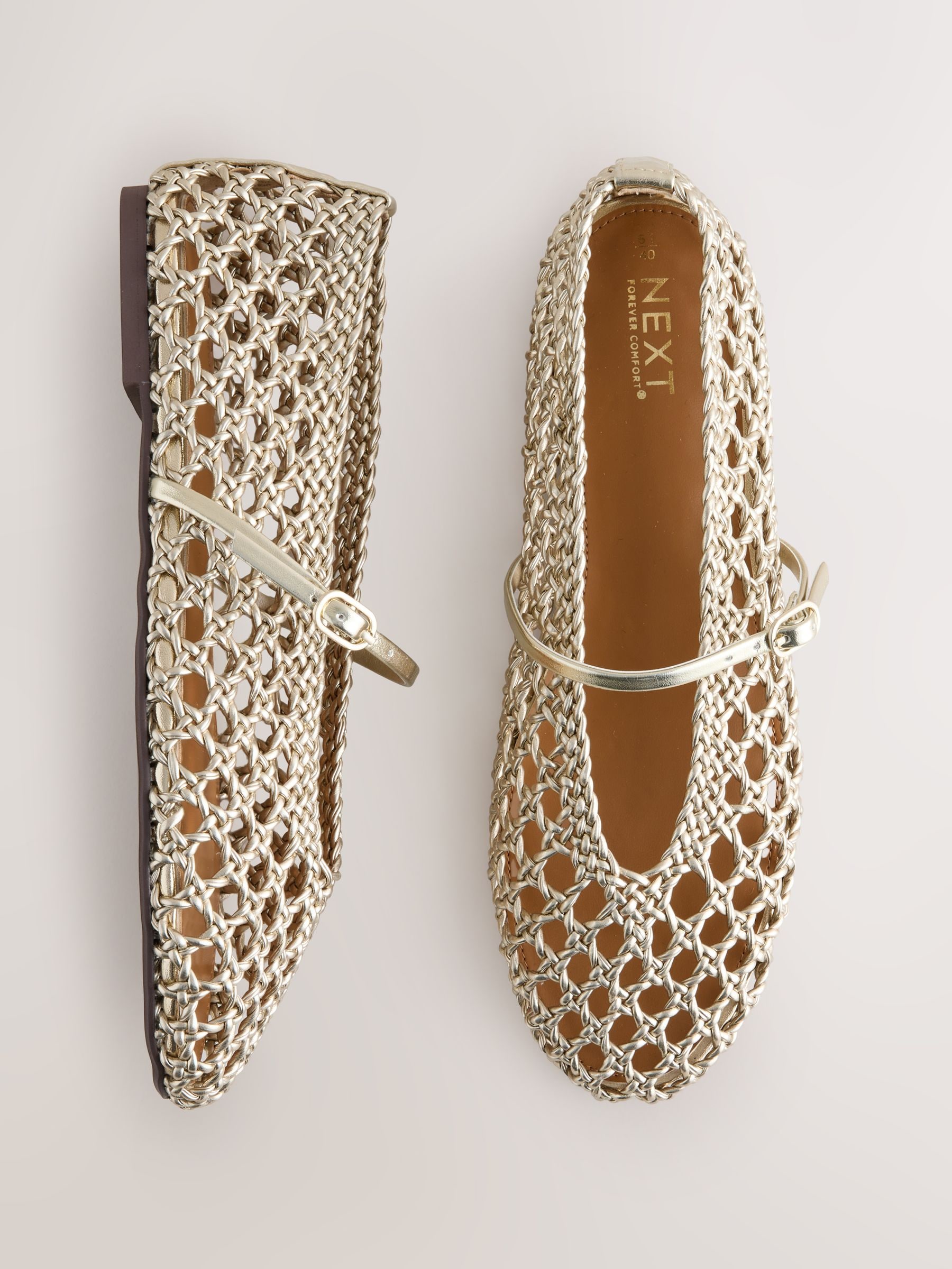 Gold Forever Comfort® Weave Mary Jane Shoes