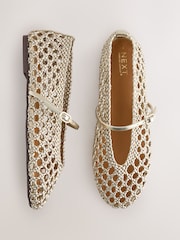 Gold Forever Comfort® Crochet Mary Jane Shoes - Image 1 of 5