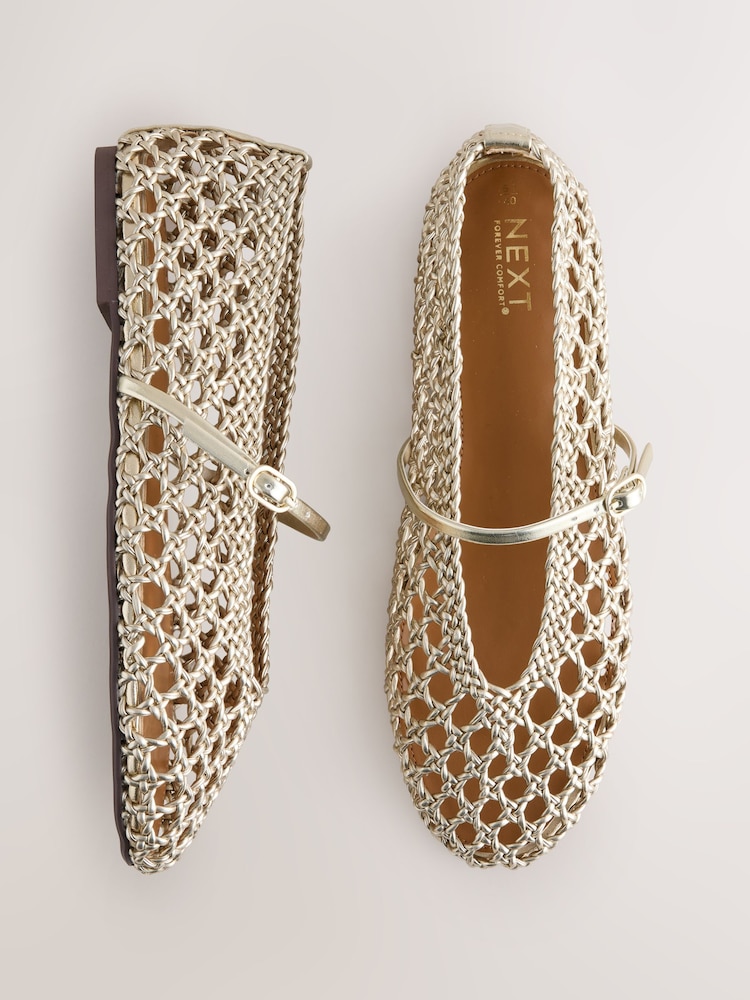 Gold Forever Comfort® Crochet Mary Jane Shoes - Image 1 of 5