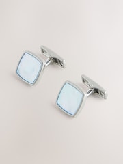 Blue Iridescent - Real Shell Cufflinks - 圖片 1/3