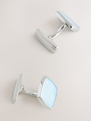 Blue Iridescent - Real Shell Cufflinks - 圖片 2/3