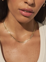 Алтын реңк - Су өткізбейтін тот баспайтын болаттан жасалған жылан шынжырлы алқа - 6суретінің 4 суреті