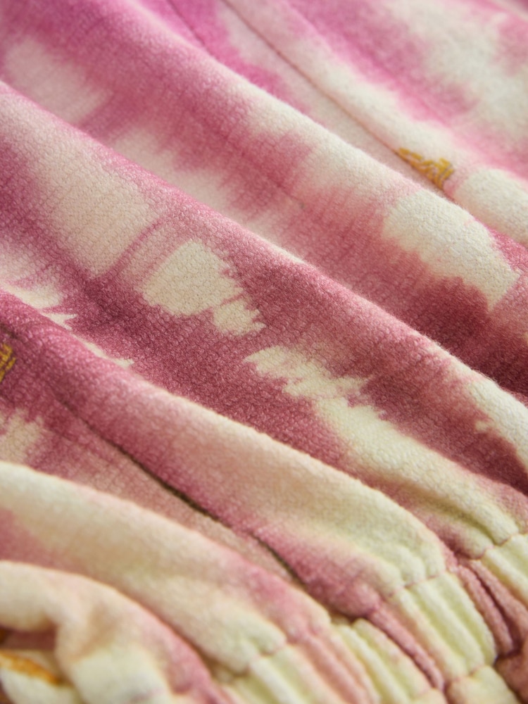 Pink Tie Dye Sleeveless Tie Waist Cotton Playsuit - Image 2 of 3 Pink Tie Dye Sleeveless Tie Waist Cotton Playsuit - Image 2 of 3