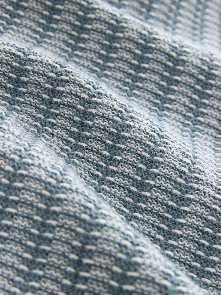 Blue Stripe Knitted Shirt with Linen - Image 3 of 3
