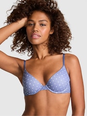 Victoria's Secret PINK Dusty Iris Blue Dog Print Push Up Bra - Image 1 of 2