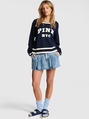 Victoria's Secret Pink Noir Navy Blue Knit Jumper - Image 1 of 2