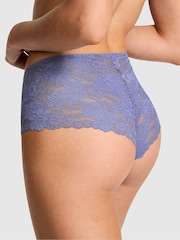 Victoria's Secret PINK Dusty Iris Blue Dog Print Cheeky No Show Lace Trim Knicker - Image 2 of 2