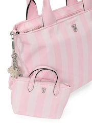 Victoria's Secret Pink Iconic Stripe Mini Travel Tote Bag Charm - Image 3 of 3
