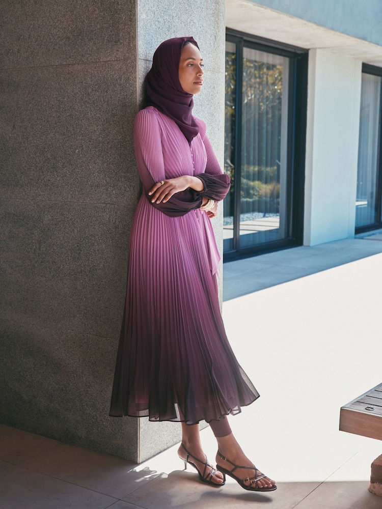 Phase Eight Purple Mira Ombre Dress - Image 2 of 13 Phase Eight Purple Mira Ombre Dress - Image 2 of 13