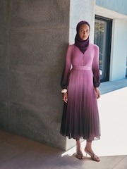 Phase Eight Purple Mira Ombre Dress - Image 3 of 13