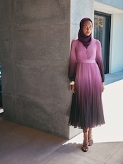 Phase Eight Purple Mira Ombre Dress - Image 5 of 13